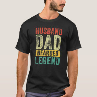 Man Echtgenoot Vader Baardige Legende Baard Vaderd T-shirt