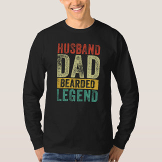 Man Echtgenoot Vader Baardige Legende Baard Vaderd T-shirt