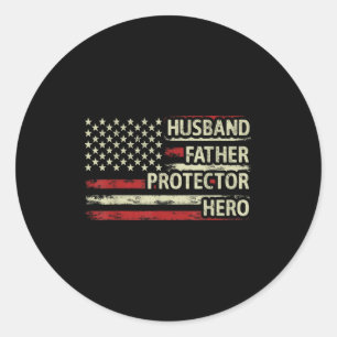 Man Echtgenoot Vader Beschermer Held Ronde Sticker
