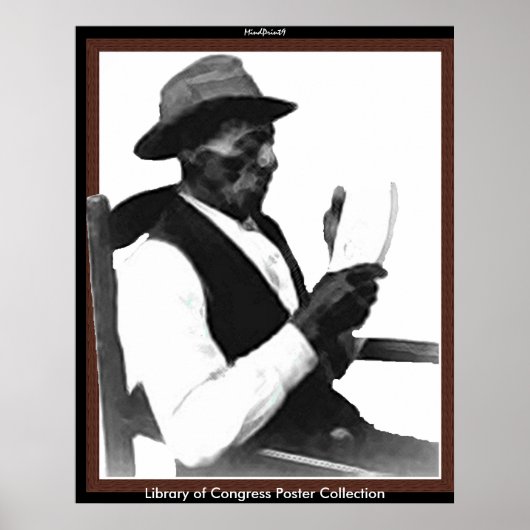 Man Een artikel lezen Poster (Voorkant)