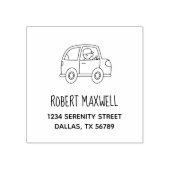 Man Een autoadres besturen Rubberstempel (Afrduk)