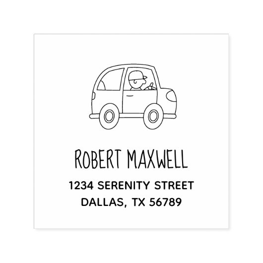 Man Een autoadres besturen Zelfinktende Stempel (Design)