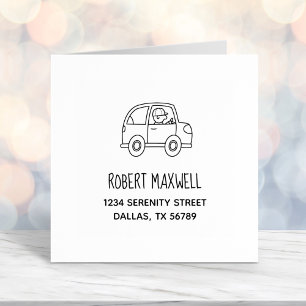 Man Een autoadres besturen Zelfinktende Stempel