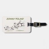 Man Een hond uitlaten grappige speelse naam Bagage Bagagelabel (Voorkant horizontaal)