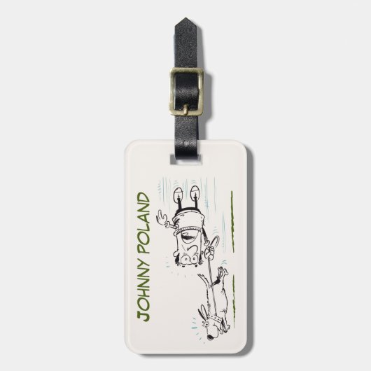 Man Een hond uitlaten grappige speelse naam Bagage Bagagelabel (Voorkant verticaal)