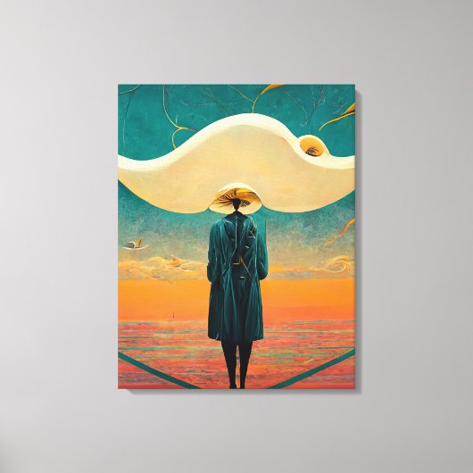 Man Een Pet dragen Canvas Afdruk (Voorkant)