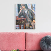 Man Een pijp roken - Paul Cezanne - c1893 Canvas Afdruk (Insitu (Woonkamer))