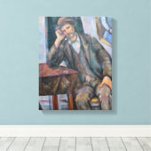 Man Een pijp roken - Paul Cezanne - c1893 Canvas Afdruk (Insitu (Houten vloer))