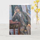 Man Een pijp roken - Paul Cezanne - c1893 Kaart (Gele Bloem)
