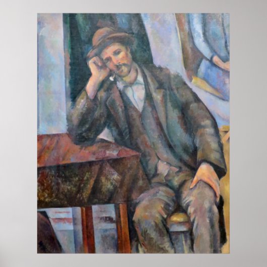 Man Een pijp roken - Paul Cezanne - c1893 Poster (Voorkant)