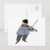 Man Een Violin afspelen Briefkaart (Voorkant / Achterkant)