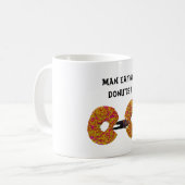 Man eet donuts Koffiekop Koffiemok (Voorkant links)