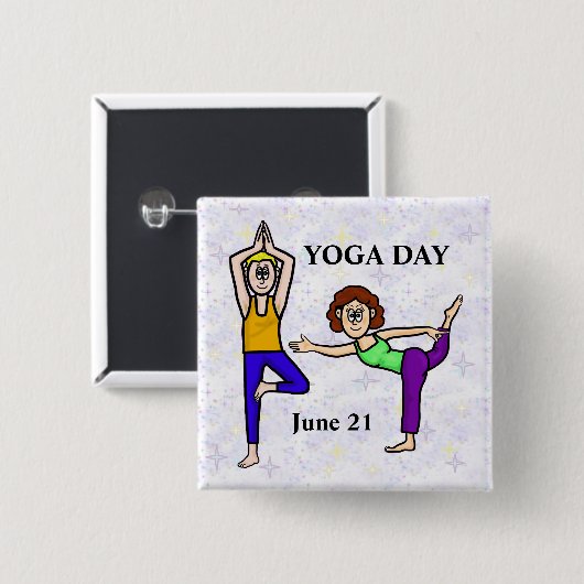 Man en Button Yoga Day (Voorkant /achterkant)