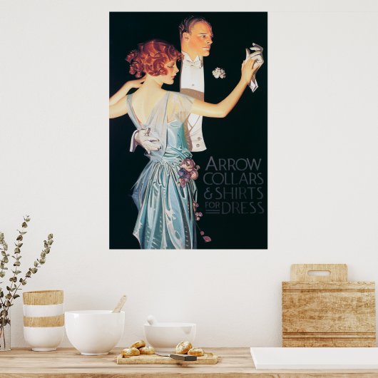 Man en damesdansen door Leyendecker Poster (Keuken)