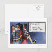 Man- en damesparen in kaarslicht briefkaart (Voorkant / Achterkant)