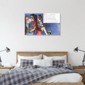 Man- en damesparen in kaarslicht canvas afdruk (Insitu (Slaapkamer))