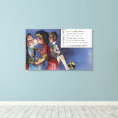 Man- en damesparen in kaarslicht canvas afdruk (Insitu (Houten vloer))