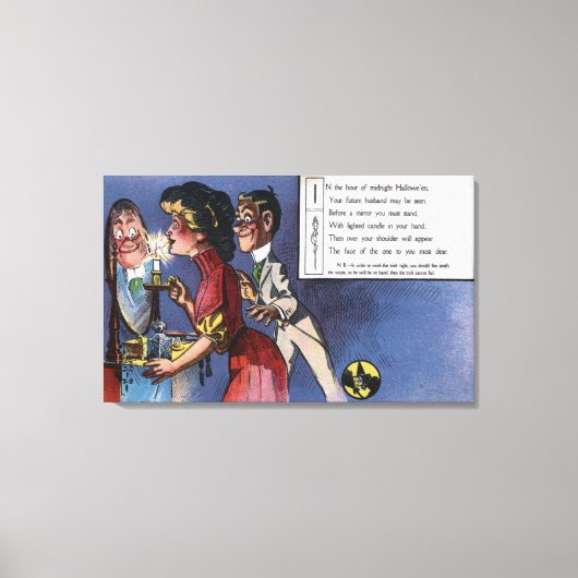 Man- en damesparen in kaarslicht canvas afdruk (Voorkant)