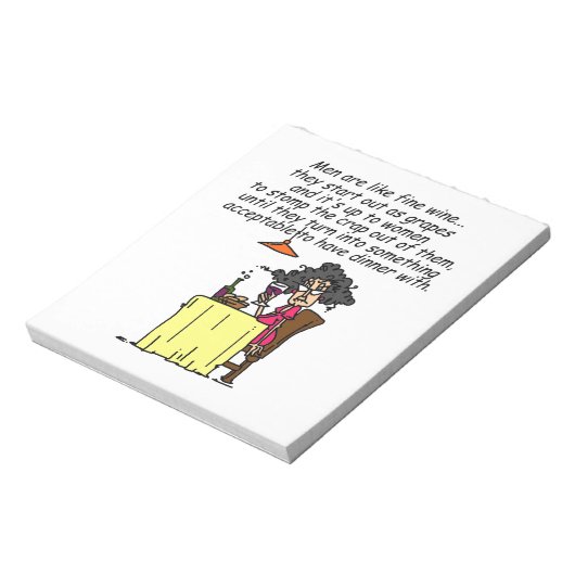 Man en de Fijne Humor van de Wijn Notitieblok (Linkerzijde)