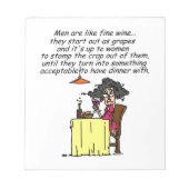 Man en de Fijne Humor van de Wijn Notitieblok (Voorkant)