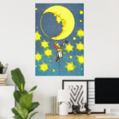 Man en de maan poster (Thuiskantoor)
