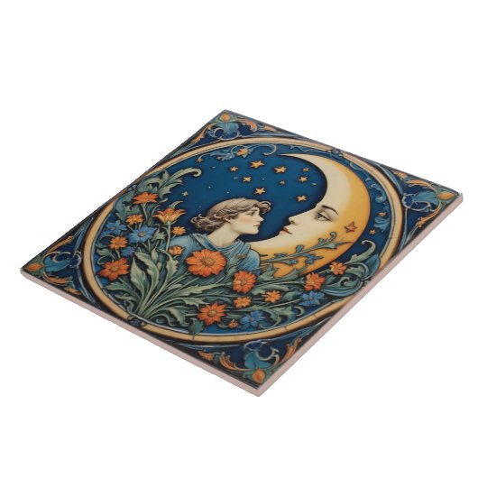 Man en de maan tegeltje (Zijkant)