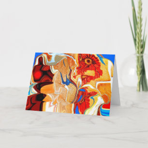 Man en de opwarming van de aarde feestdagen kaart