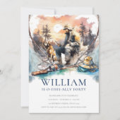 Man en Dog Adult Gevist Verjaardag Kaart (Voorkant)