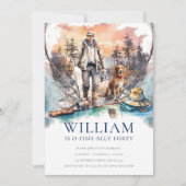 Man en Dog Adult Gevist Verjaardagsfeest Kaart (Voorkant)