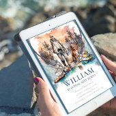 Man en Dog Adult Gevist Verjaardagsfeest Kaart