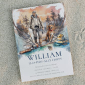 Man en Dog Adult Gevist Verjaardagsfeest Kaart