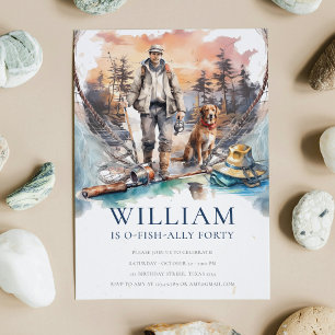 Man en Dog Adult Gevist Verjaardagsfeest Kaart