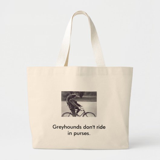 Man en grijs op de fiets in Engeland, Grote Tote Bag (Voorkant)