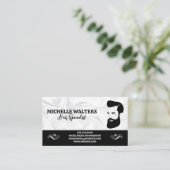 Man en haarstijl, op maat gemaakt | Marmer Visitekaartje (Staand voorkant)