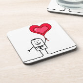 Man en hart bier onderzetter (Linkerzijde)