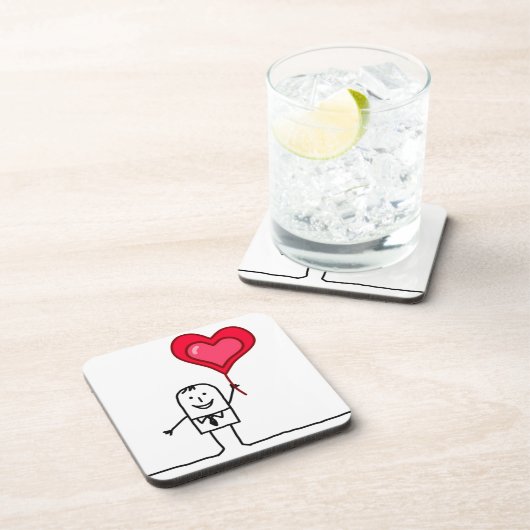 Man en hart bier onderzetter (Rechterzijde)