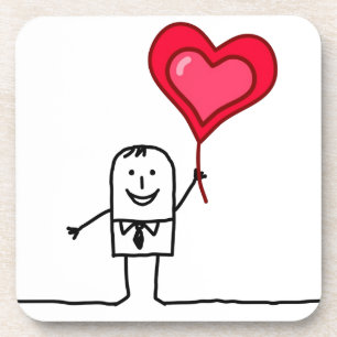 Man en hart bier onderzetter