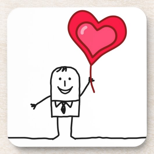 Man en hart bier onderzetter (Voorkant)