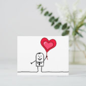 Man en hart briefkaart (Staand voorkant)