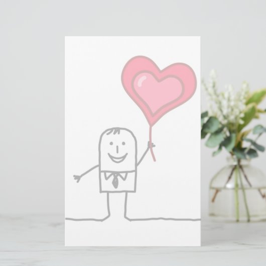 Man en hart briefpapier (Staand voorkant)