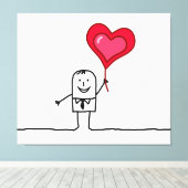 Man en hart canvas afdruk (Insitu (Houten vloer))