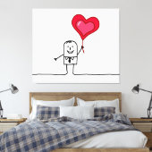 Man en hart canvas afdruk (Insitu (Slaapkamer))