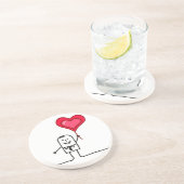 Man en hart zandsteen onderzetter (Zijkant)