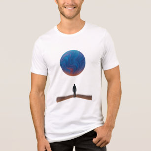 Man en het universum" Tri-Blend shirt