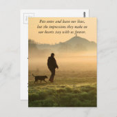 Man en hond Mountain Mist Briefkaart (Voorkant / Achterkant)