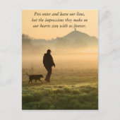 Man en hond Mountain Mist Briefkaart (Voorkant)