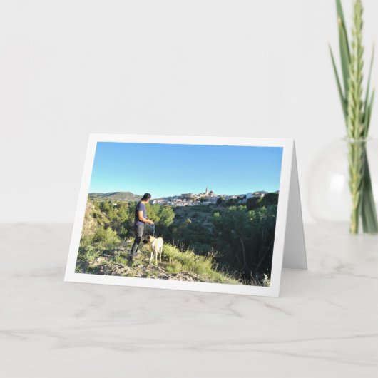 Man en hond op het Spaanse gebergte Kaart (Voorkant)