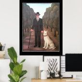 Man en Hond Oude Poster (Thuiskantoor)