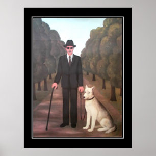 Man en Hond Oude Poster