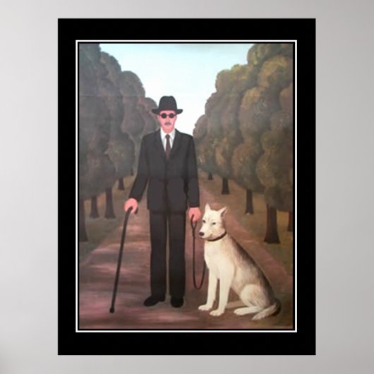 Man en Hond Oude Poster (Voorkant)